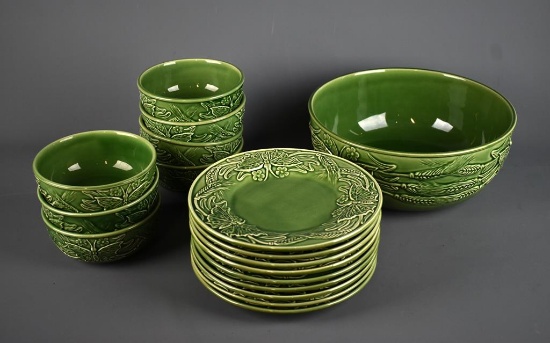 Set of Bordallo Pinheiro “Papillon Ivy”  Dinnerware / Tableware, Made in Portugal, Butterfly Theme