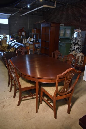Set of 6 Vintage Mahogany Hepplewhite Federal Style Dining Chairs w/Shield Back & Spade Feet