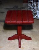 Rustic Red Painted Wood Side Table