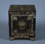 Antique Cast Iron “Security Safe Deposit” Still Bank, Patented 1881/82, Alphabet Combination Lock