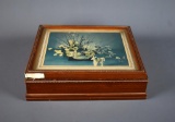 Vintage Picture Frame Lid Box with Lot of Small Vintage Collectible Items Inside