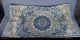 Antique Ca. 1860S Blue Jacquard Wool Coverlet with So. Carolina Provenance