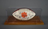 Clemson University Autographed Football / Display Case, Signed by Dabo Swinney & Players (T Boyd Era