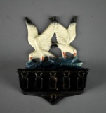 Painted Metal Seagull Hanging Match Holder