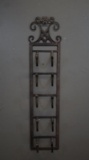 Black Strap Metal Wall Mounted Towel or Wine Bottle Rack