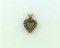 Vintage 10K Yellow Gold & Diamond Heart Pendant, 25 One (1) MM Melee Diamonds (TCW=0.125), 0.75” H