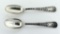 Pair of Antique Mauser “Sheraton” Sterling Silver Spoons, 50 Grams Sterling Silver