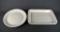 Lot of Two Home Large White Porcelain Serving Dishes, Made in Portugal