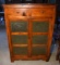 Antique 19th C. Southern Heart Pine Pie Safe, Punched Tin Doors
