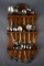 Lot of 19 Destination Souvenir Spoons (Silver Plate) and Wooden Display Rack