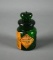 Antique Crown Perfumery Co. Lavender Salts Green Perfume Bottle, Crown Finial Stopper