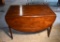 Vintage Baker Furn. Mahogany Hepplewhite Style Drop Leaf Dining Table with Inlaid Top, Caster Feet