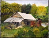 Judy Dunlap Stogner (So. Car., -2013), Dilapidated Old Mill, Acrylic on Canvas, Signed Lower Right