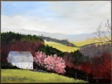 Judy Dunlap Stogner (South Carolina, -2013), Mountain Pasture, Acrylic on Canvas, Signed Lower Right