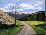 Judy Dunlap Stogner (South Carolina, -2013), Mountain Road, Acrylic on Canvas, Unsigned