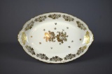 Large Gilt Floral Decorated 17” Porcelain Tray
