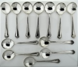 Set of 12 Vintage Winthrop Silver Plate Soup Spoons