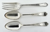 Lot of 3 Antique Silver Plate Serving Flatware Pieces