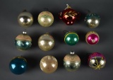 Box of Vintage Glass Christmas Ornaments, Made in U.S.A.