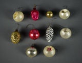 Box of Vintage Glass Christmas Ornaments, Made in Occupied Japan