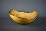 Beautiful Live Edge Spalted Maple Bowl, Artist Signed