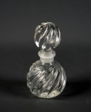 Vintage Crystal Perfume Bottle with Ground Glass Stopper