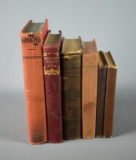 Lot of Six Antiquarian Red & Brown Cover Books
