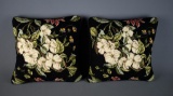 Pair of Embroidered Dogwood Accent Pillows