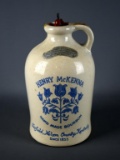 Vintage Henry McKenna Hand-Made Bourbon Half Gallon Stoneware Bottle