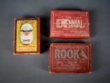 Lot of Three Antique Card Games / Playing Cards: Rook, St. Louis Centennial, Amer. Historical