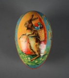 Vintage Hand Painted Paper Easter Bunny Egg Box