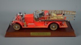 Franklin Mint 1922 Ahrens-Fox R-K-4 Ladder Fire Truck with Display Base