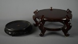 Two Wooden Bowl or Vase Display Stands