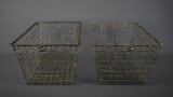 Pair of Vintage Locker Wire Baskets