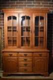 Fine Knob Creek Oak China Cabinet, Lighted, Glass Shelves