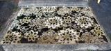 Contemporary Black Tan & Gold 7.5 x 10.5' Turkish Feizy Import Rug