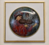 Edna Hibel Framed Collector Handpainted Porcelain Art “Scherzo”