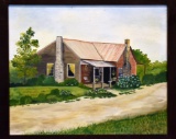 Judy Dunlap Stogner (South Carolina, -2013), Old Home By Road, Acrylic on Canvas, Signed Lower Right