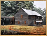 Judy Dunlap Stogner (South Carolina, -2013), Old Grist Mill & Waterwheel, Acrylic on Canvas, Signed