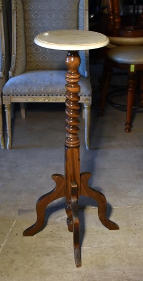 Barley Twist Marble Top Plant Stand
