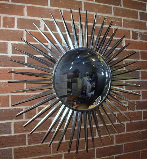 Stunning Arteriors Home Aluminum Sunburst Wall Mirror