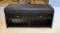 Black Bonded Leather Top Bench with Storage / 2 Drawers Underneath