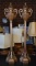 Pair of Fine Torchiere Lamps with Antiqued Gilt Finish