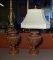 Pair of Urn Form Table Lamps, Only One Shade