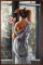 Large Prestige Art Framed Oil Painting by Wendy, Back View of a Lady