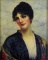 Framed Oil Painting by Thos. Wolfe, Portrait of a Lady