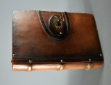 Leather Bound Book Box with Key