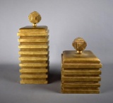 Pair of Lidded Decorative Column Boxes
