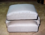 Two Neutral Colored Chair Cushions