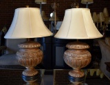 Pair of Contemporary Urn Form Table Lamps